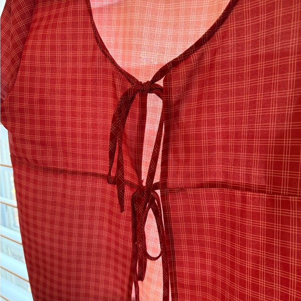 Red Plaid Two-Piece Set - Picture 3 of 5